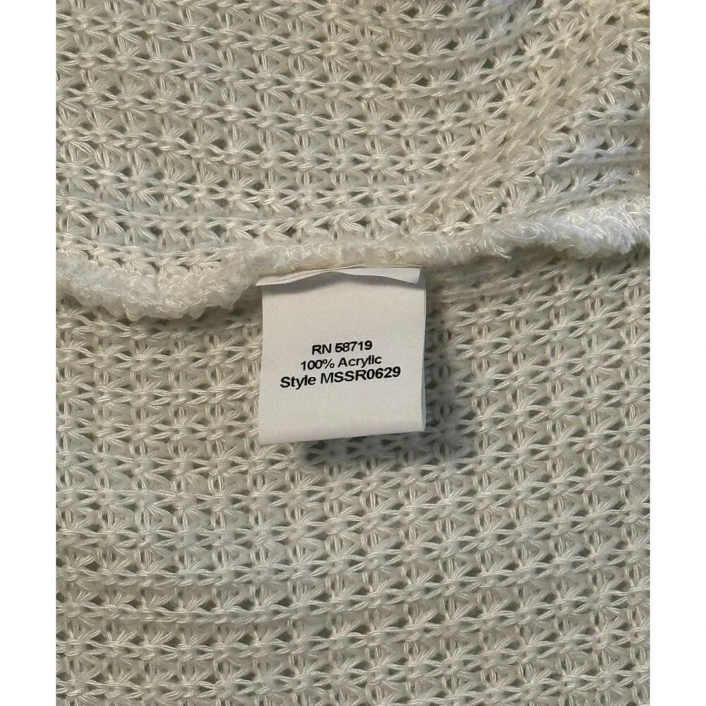 Elementz Open Front Crop Cardigan Sz S Ivory Long Sleeve Bolero Shrug